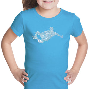 POPULAR SKATING MOVES & TRICKS - Girl's Word Art T-Shirt