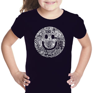 SMILE IN DIFFERENT LANGUAGES - Girl's Word Art T-Shirt