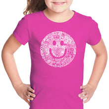 Load image into Gallery viewer, SMILE IN DIFFERENT LANGUAGES - Girl&#39;s Word Art T-Shirt