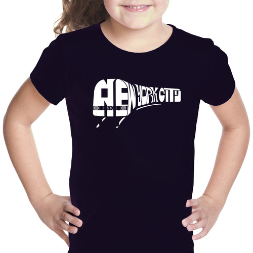 NY SUBWAY - Girl's Word Art T-Shirt