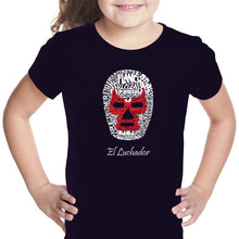 Load image into Gallery viewer, MEXICAN WRESTLING MASK - Girl&#39;s Word Art T-Shirt
