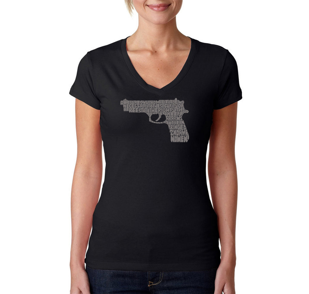 RIGHT TO BEAR ARMS - Women's Word Art V-Neck T-Shirt