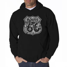 Load image into Gallery viewer, Stops Along Route 66 - Men&#39;s Word Art Hooded Sweatshirt