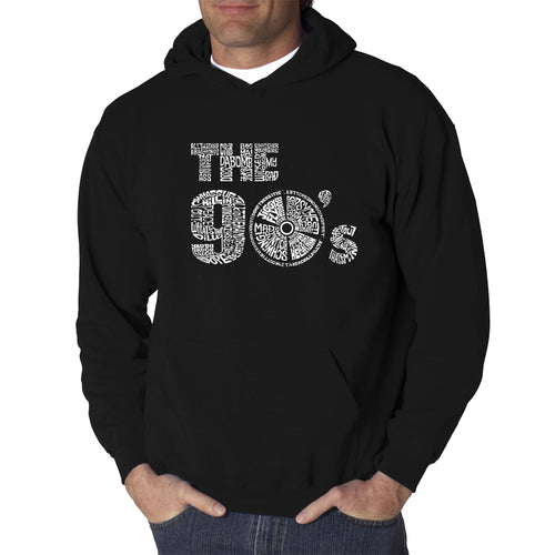 90S - Men's Word Art Hooded Sweatshirt