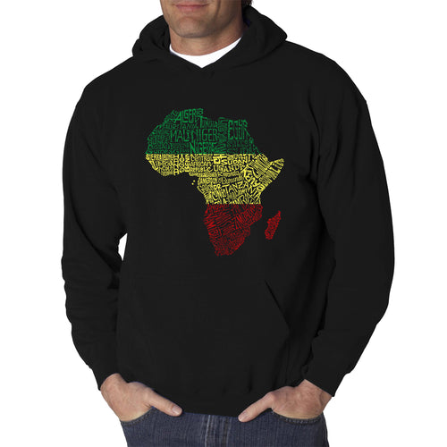 Countries in Africa - Men's Word Art Hooded Sweatshirt