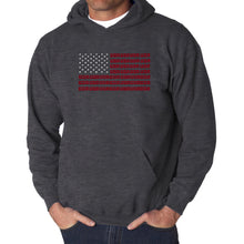 Load image into Gallery viewer, USA Flag  - Men&#39;s Word Art Hooded Sweatshirt
