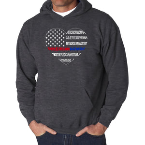 American Woman  - Men's Word Art Hooded Sweatshirt