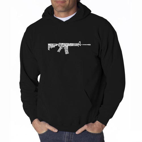 AR15 2nd Amendment Word Art - Men's Word Art Hooded Sweatshirt