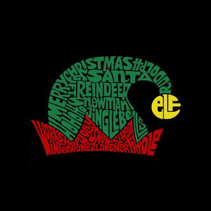 Christmas Elf Hat - Women's Word Art V-Neck T-Shirt
