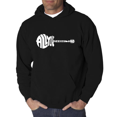 All You Need Is Love - Men's Word Art Hooded Sweatshirt