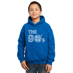 LA Pop Art Boy's Word Art Hooded Sweatshirt - 90S