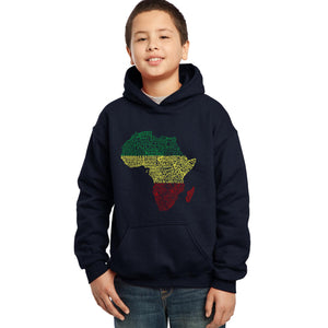 LA Pop Art Boy's Word Art Hooded Sweatshirt - Countries in Africa