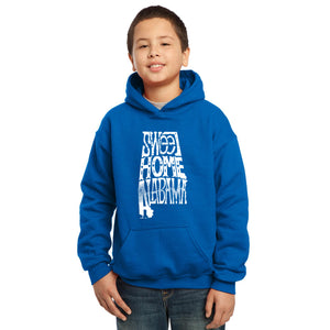 LA Pop Art Boy's Word Art Hooded Sweatshirt - Sweet Home Alabama