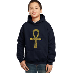 LA Pop Art Boy's Word Art Hooded Sweatshirt - ANKH