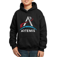 Load image into Gallery viewer, NASA Artemis Logo - Boy&#39;s Word Art Hooded Sweatshirt