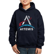 Load image into Gallery viewer, NASA Artemis Logo - Boy&#39;s Word Art Hooded Sweatshirt