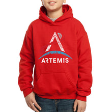 Load image into Gallery viewer, NASA Artemis Logo - Boy&#39;s Word Art Hooded Sweatshirt