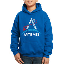 Load image into Gallery viewer, NASA Artemis Logo - Boy&#39;s Word Art Hooded Sweatshirt