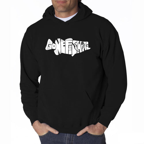 Bass Gone Fishing - Men's Word Art Hooded Sweatshirt