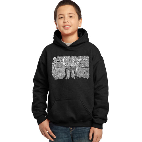 Brooklyn Bridge - Boy's Word Art Hooded Sweatshirt