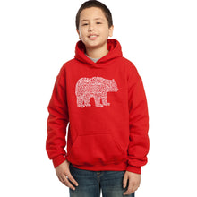 Load image into Gallery viewer, LA Pop Art Boy&#39;s Word Art Hooded Sweatshirt - Bear Species