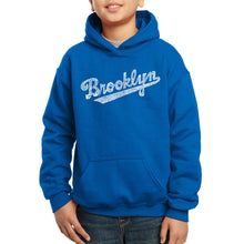 Load image into Gallery viewer, LA Pop Art Boy&#39;s Word Art Hooded Sweatshirt - Brooklyn Neighborhoods