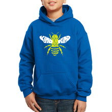 Load image into Gallery viewer, LA Pop Art Boy&#39;s Word Art Hooded Sweatshirt - Bee Kind