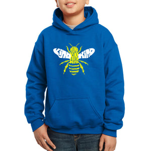 LA Pop Art Boy's Word Art Hooded Sweatshirt - Bee Kind