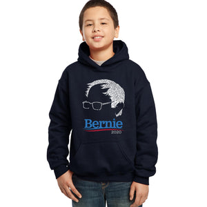 LA Pop Art Boy's Word Art Hooded Sweatshirt - Bernie Sanders 2020