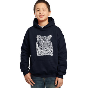 Big Cats - Boy's Word Art Hooded Sweatshirt