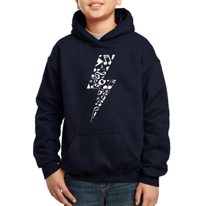Lightning Bolt  - Boy's Word Art Hooded Sweatshirt