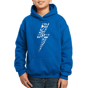 Lightning Bolt  - Boy's Word Art Hooded Sweatshirt