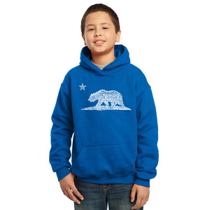 California Bear - Boy's Word Art Hooded Sweatshirt