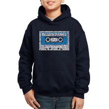 Load image into Gallery viewer, LA Pop Art Boy&#39;s Word Art Hooded Sweatshirt - 80s One Hit Wonders