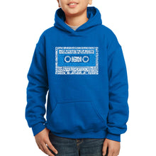 Load image into Gallery viewer, LA Pop Art Boy&#39;s Word Art Hooded Sweatshirt - 80s One Hit Wonders