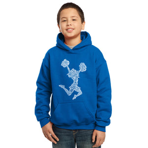 LA Pop Art Boy's Word Art Hooded Sweatshirt - Cheer