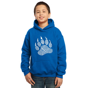 Types of Bears - Boy's Word Art Hooded Sweatshirt