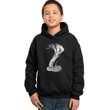 Load image into Gallery viewer, Types of Snakes - Boy&#39;s Word Art Hooded Sweatshirt