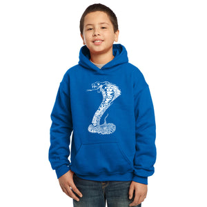 Types of Snakes - Boy's Word Art Hooded Sweatshirt