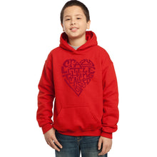 Load image into Gallery viewer, LA Pop Art Boy&#39;s Word Art Hooded Sweatshirt - Crazy Little Thing Called Love