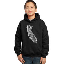 Load image into Gallery viewer, California State -  Boy&#39;s Word Art Hooded Sweatshirt