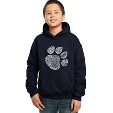 Load image into Gallery viewer, Cat Paw -  Boy&#39;s Word Art Hooded Sweatshirt