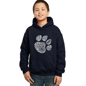 Cat Paw -  Boy's Word Art Hooded Sweatshirt