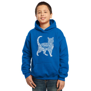 Cat - Boy's Word Art Hooded Sweatshirt