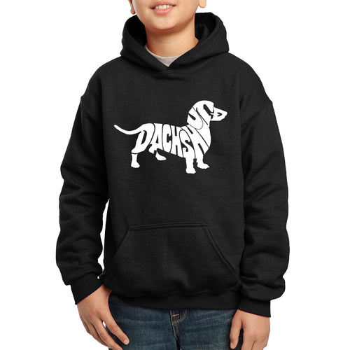Dachshund  - Boy's Word Art Hooded Sweatshirt