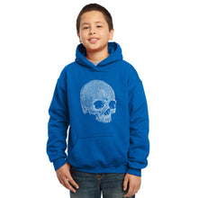 Load image into Gallery viewer, LA Pop Art Boy&#39;s Word Art Hooded Sweatshirt - Dead Inside Skull