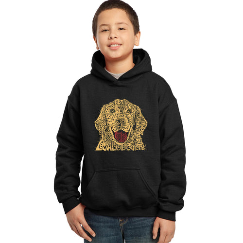 LA Pop Art Boy's Word Art Hooded Sweatshirt - Dog