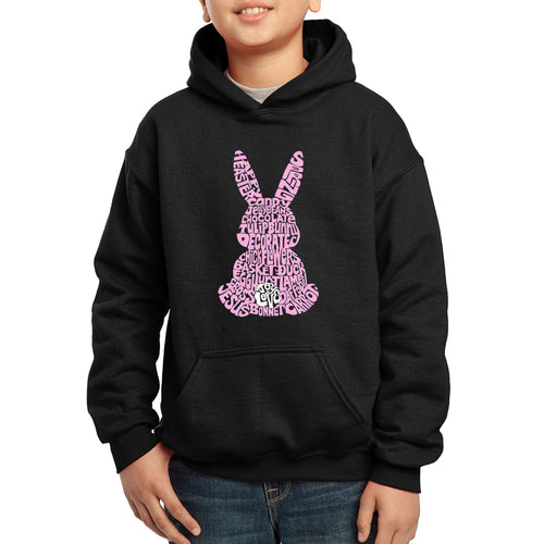 Easter Bunny  - Boy's Word Art Hooded Sweatshirt