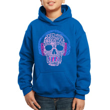 Load image into Gallery viewer, LA Pop Art Boy&#39;s Word Art Hooded Sweatshirt - Styles of EDM Music
