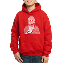 Load image into Gallery viewer, LA Pop Art Boy&#39;s Word Art Hooded Sweatshirt - Buddha